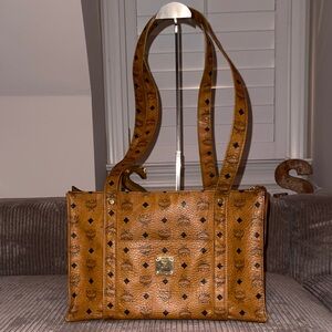 MCM Cognac Visetos Tote Bag